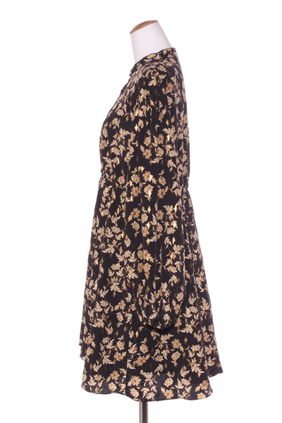 AUGUSTINE (LN) "Serphina" gold print shirt dress! 14