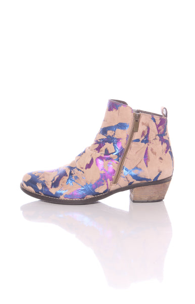 MARTINI MARCO - Metallic foil print leather ankle boots! 41