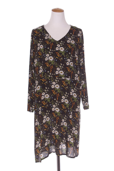 WILSON TROLLOPE - Silk/cotton black floral L/S dress! 14
