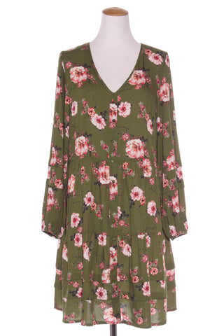 GLOSS - Green floral billow sleeve dress! 14