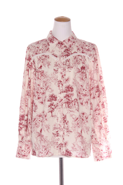 AMAYA - Red toile du jouy billow sleeve shirt! 12