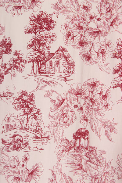 AMAYA - Red toile du jouy billow sleeve shirt! 12