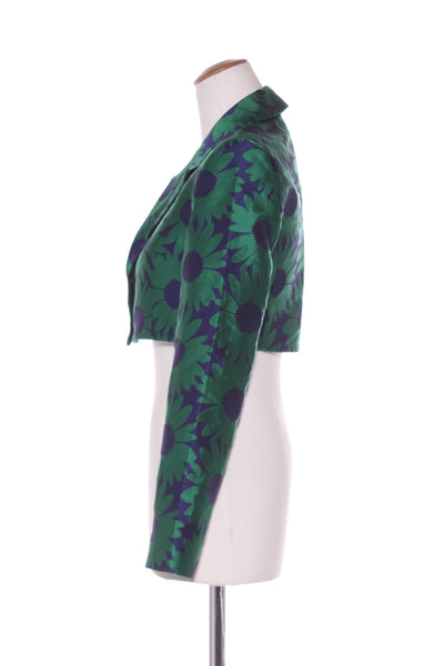 TRELISE COOPER - Green + navy floral crop jacket! 10