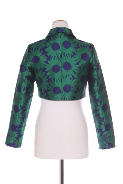 TRELISE COOPER - Green + navy floral crop jacket! 10