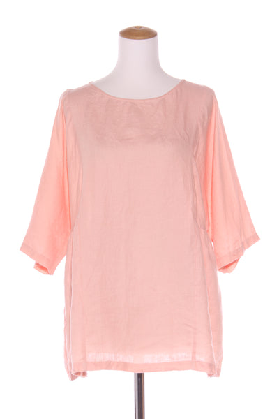 TWO BY TWO - Peach linen gathered waist top! 16