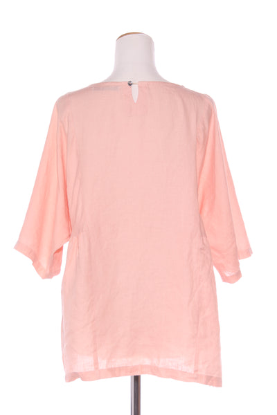TWO BY TWO - Peach linen gathered waist top! 16
