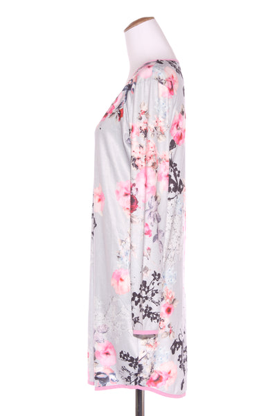 CHARLO - Grey floral L/S dress! 10