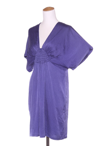 WOMEN "Shivers" purple textured silk dress! 10-12