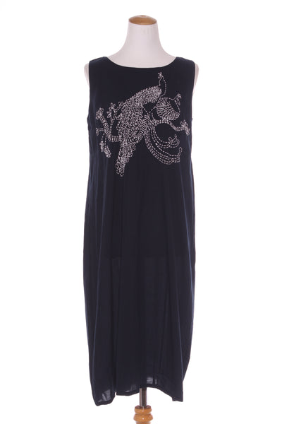 MEGAN SALMON (BN) "Peacock stitched" midi dress! 12