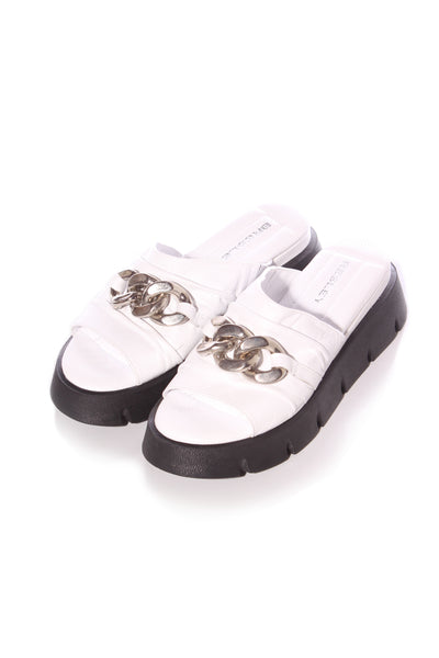 BRESLEY (LN) Leather chainlink platform slides! 40
