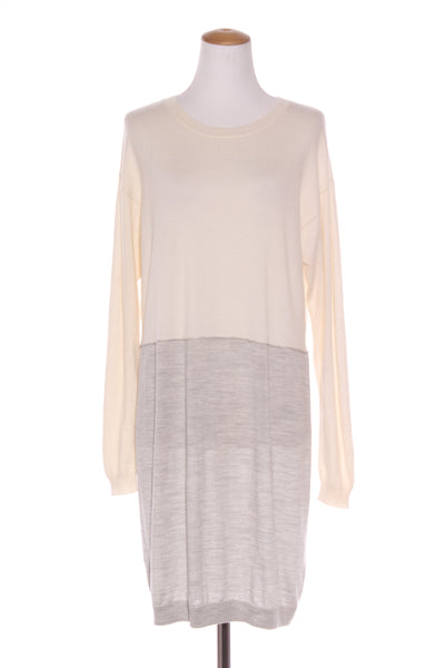 WITCHERY - Wool + alpaca knit dress - Cream/grey! 14