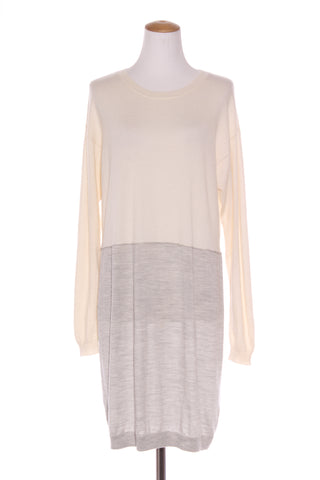 WITCHERY - Wool + alpaca knit dress - Cream/grey! 14