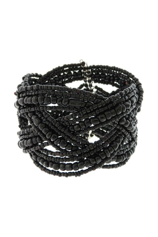 SILLS & CO - Bagi beaded Cuff Bracelet - Black