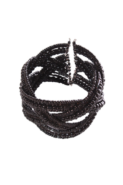 SILLS & CO - Bagi beaded Cuff Bracelet - Black
