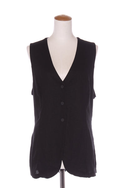 GLASSONS - Linen blend waistcoat - Black! 16