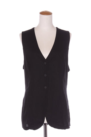 GLASSONS - Linen blend waistcoat - Black! 16