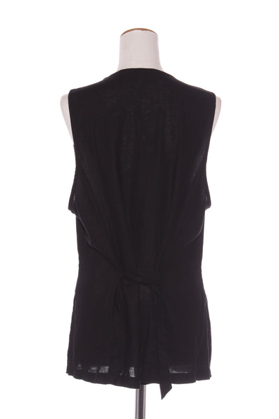 GLASSONS - Linen blend waistcoat - Black! 16