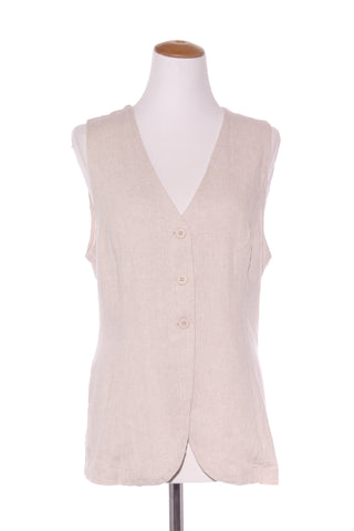 GLASSONS - Linen blend waistcoat - Natural! 14
