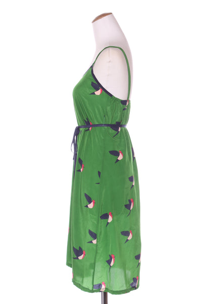 CARAVAN (NZ) Bird print green dress! 8
