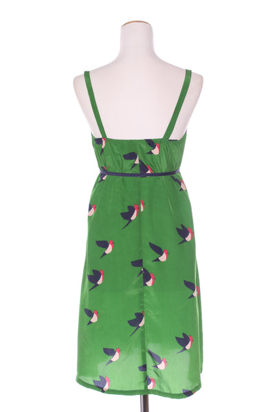 CARAVAN (NZ) Bird print green dress! 8