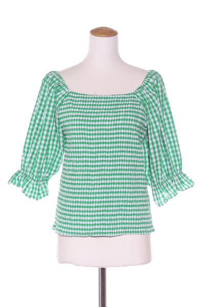 COCO & BELLE (LN) Green gingham shirred top! 14