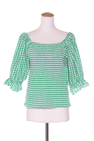 COCO & BELLE (LN) Green gingham shirred top! 14
