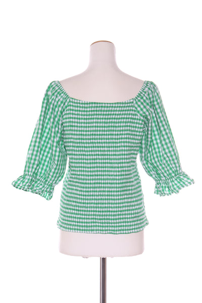COCO & BELLE (LN) Green gingham shirred top! 14