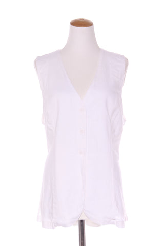 GLASSONS - Linen blend waistcoat - White! 16