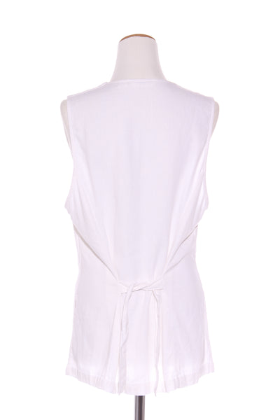 GLASSONS - Linen blend waistcoat - White! 16