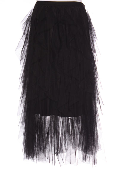 THA LA NA - Black tulle layered midi skirt! 10