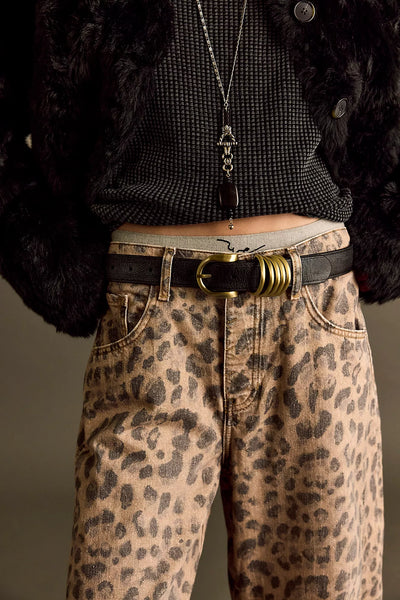 FREE PEOPLE - Good luck leopard print barrel jean! 31/13