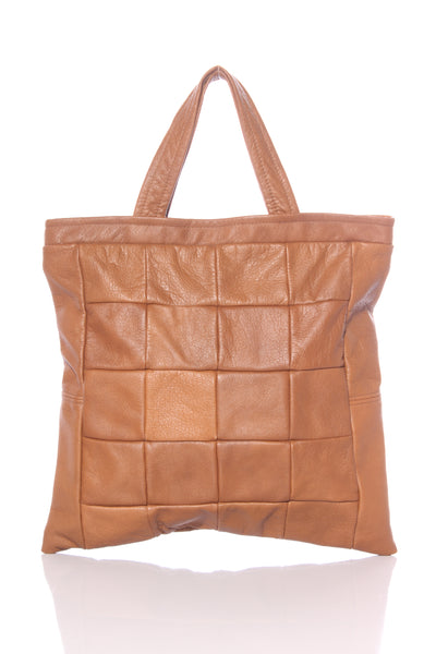ETSY - Leather patchwork bag - Tan!