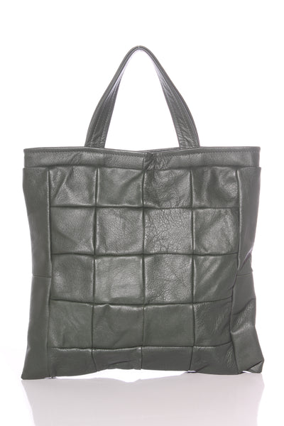 ETSY - Leather patchwork bag - Dark green!