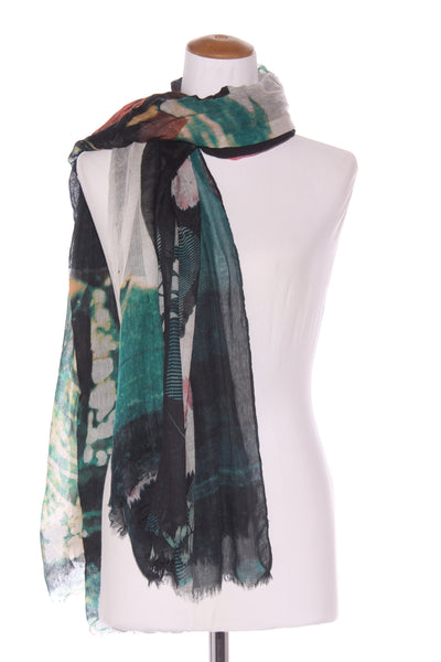 Cashmere blend Japanese kimono print scarf!