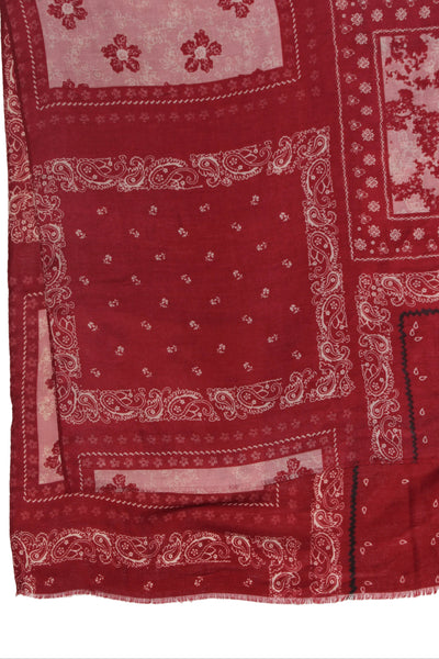 Soft maroon paisley print scarf!