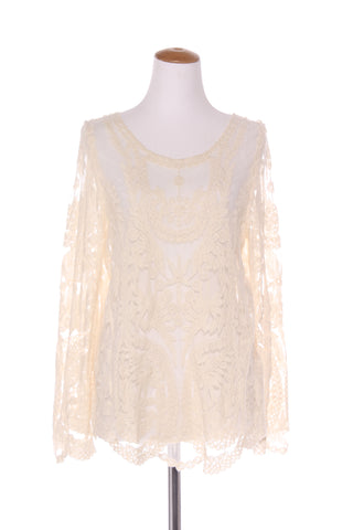 RANDOM - Cream embroidered mesh top! 14