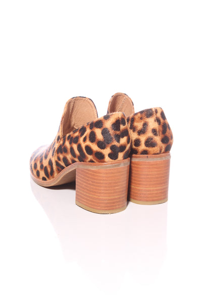 BRESLEY "Solo" Leopard pony fur heels! 38