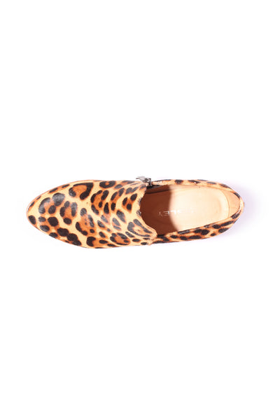 BRESLEY "Solo" Leopard pony fur heels! 38