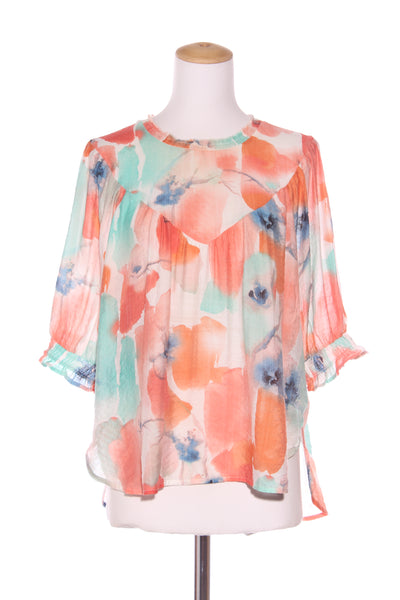 LEO + BE - Identity top - Apricot watercolour print! 14