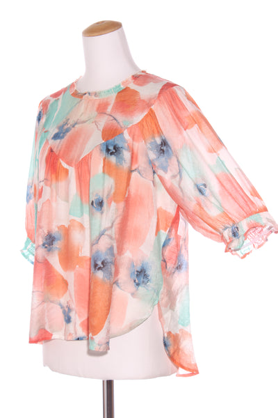 LEO + BE - Identity top - Apricot watercolour print! 14