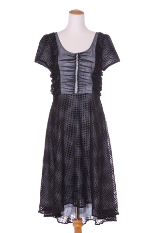ANNAH S (NZ) Burnout spot lined dress! 14