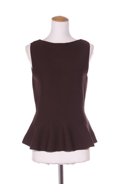 GLASSONS (LN) Peplum knit top - Bitter brown! 14