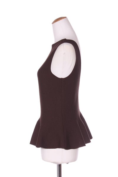 GLASSONS (LN) Peplum knit top - Bitter brown! 14