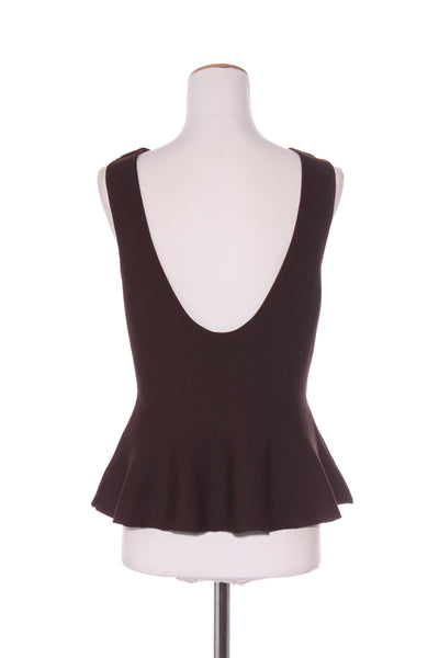 GLASSONS (LN) Peplum knit top - Bitter brown! 14