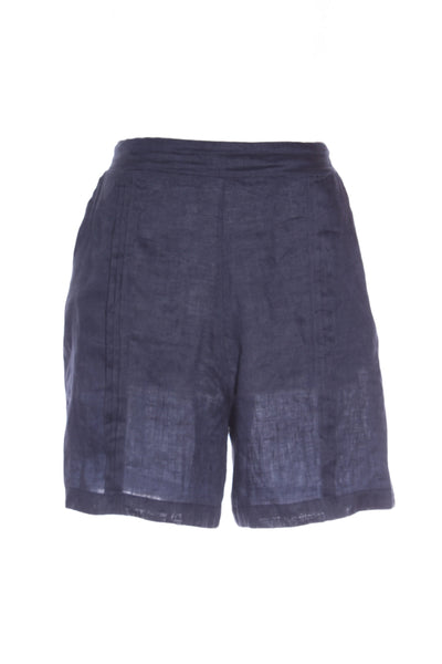 EB & IVE (LN) Navy pintuck linen shorts! 8