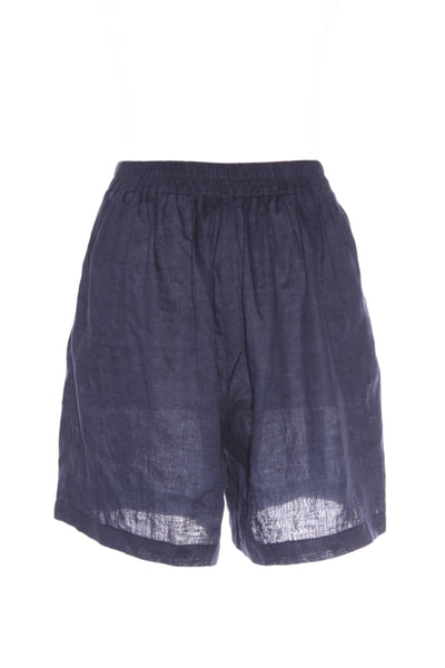 EB & IVE (LN) Navy pintuck linen shorts! 8