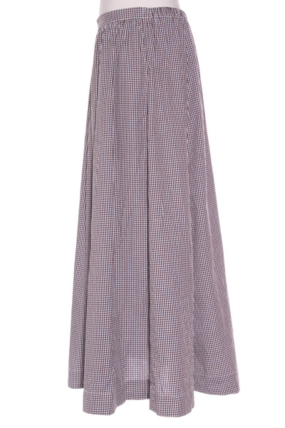 GLASSONS - Gathered maxi skirt - Brown gingham! 12-16