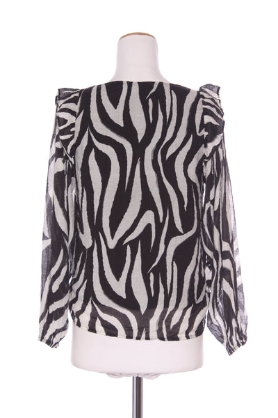 ADORNE - Zebra print frill detail blouse! 8