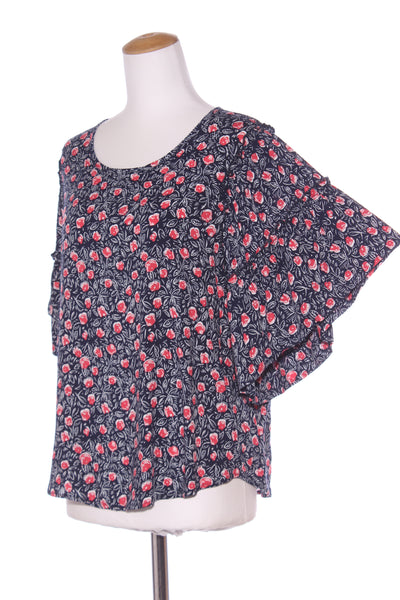 KETZ-KE - Rose print flare sleeve top! 10