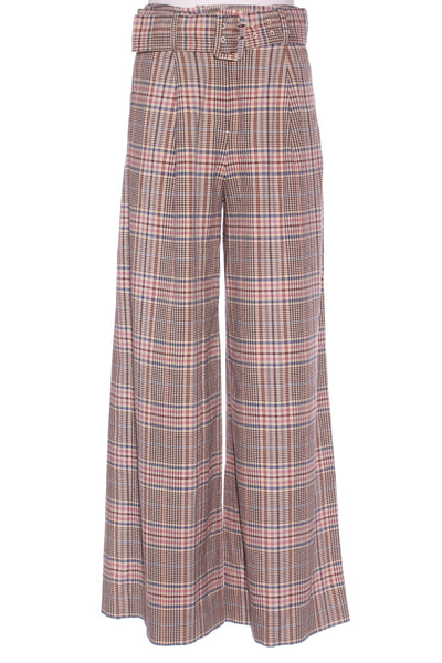 MAX - Plaid belted wide leg pant! 10
